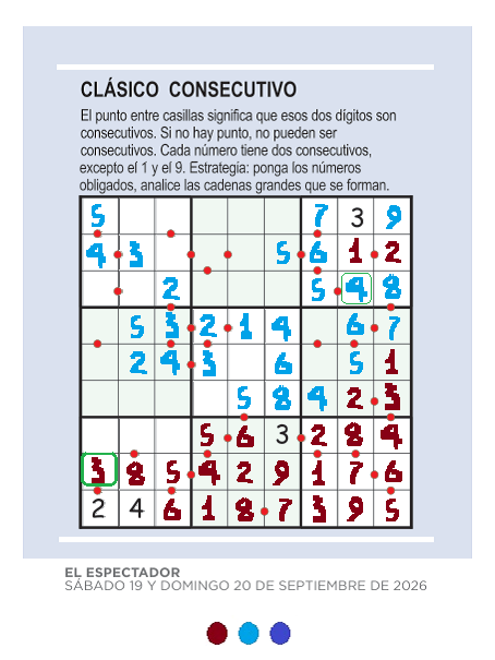 csejairoalberto's tweet photo. @elespectador #YoRecomiendo @fidelcanoco #Pasatiempos #JuegosdeIngenio #GimnasiaMental @IUDIGITAL #SudokuClásicoConsecutivo #Sept2026 @LuisAlirioCalle @wraillo @Jassondelarosai
A propósito de #SaludMental, #Bienestar y #Educación, así se resuelve el Sudoku Clásico Consecutivo de Sept. 20´26: https://t.co/ItC2iBTM5v