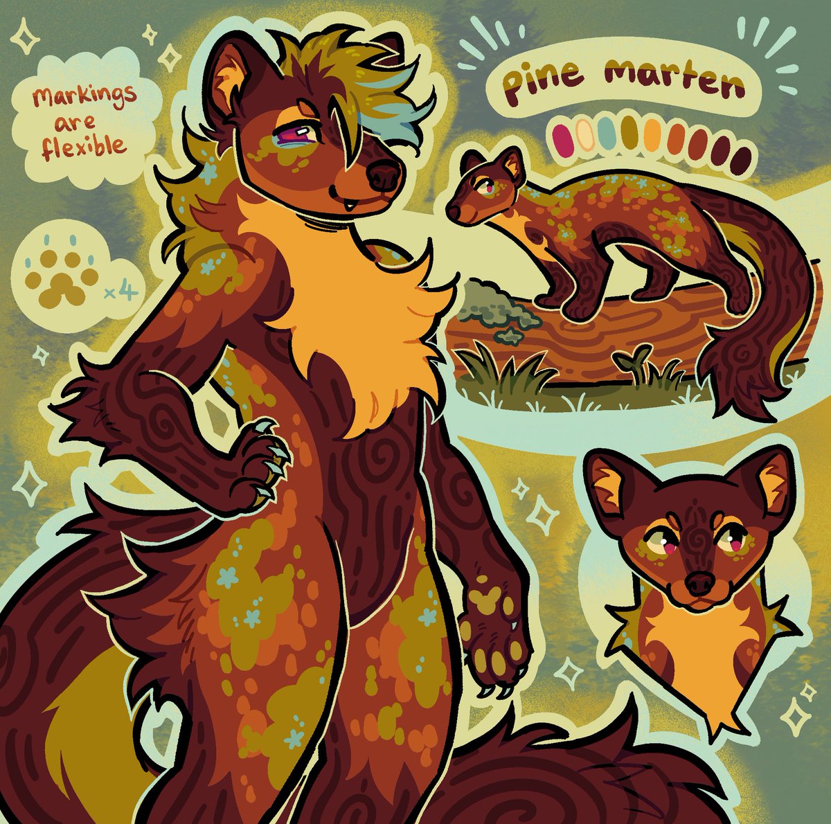 mantaraes's tweet photo. woodland pine marten! 🌲
info below :3 https://t.co/mxzH1C5NnC