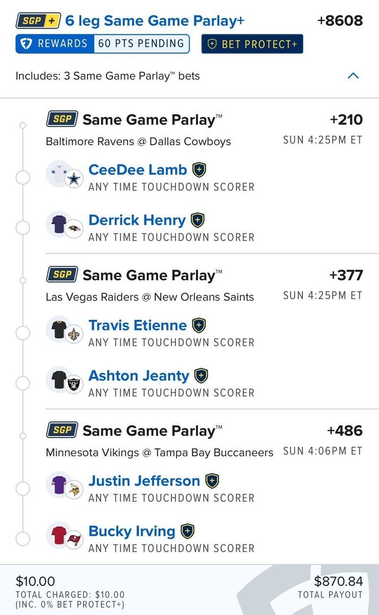 michigam159's tweet photo. 🏈 6 TDs. 3 GAMES. 6 STUDS.

Simple math. Big potential. 💰🔥

@Playbook

#NFL #NFLBetting #SportsBetting https://t.co/UjblBMPuuw