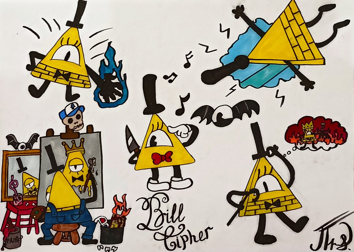 AnastasiaP618's tweet photo. Oh, say what you will, but Bill is so multifaceted!😍😎🫶
And which Bill are *you* today?😋
#GravityFalls #gravityfallsfanart 
#BillCipher #TBOB #art https://t.co/lXGkO5S0Nx