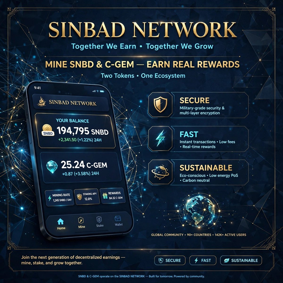 nchofon23054's tweet photo. 💎 NEXT GEN DECENTRALIZED EARNING IS HERE 💎
Sinbad Network - Mine SNBD &amp; C-GEM, Earn Real Rewards!
More than a project, it's a COMMUNITY. 90+ countries, 142K+ active users!
Join us now 👇
#SinbadNetwork #SNBD #CGEM #Crypto #Web3 #Base https://t.co/eins5Yemy4