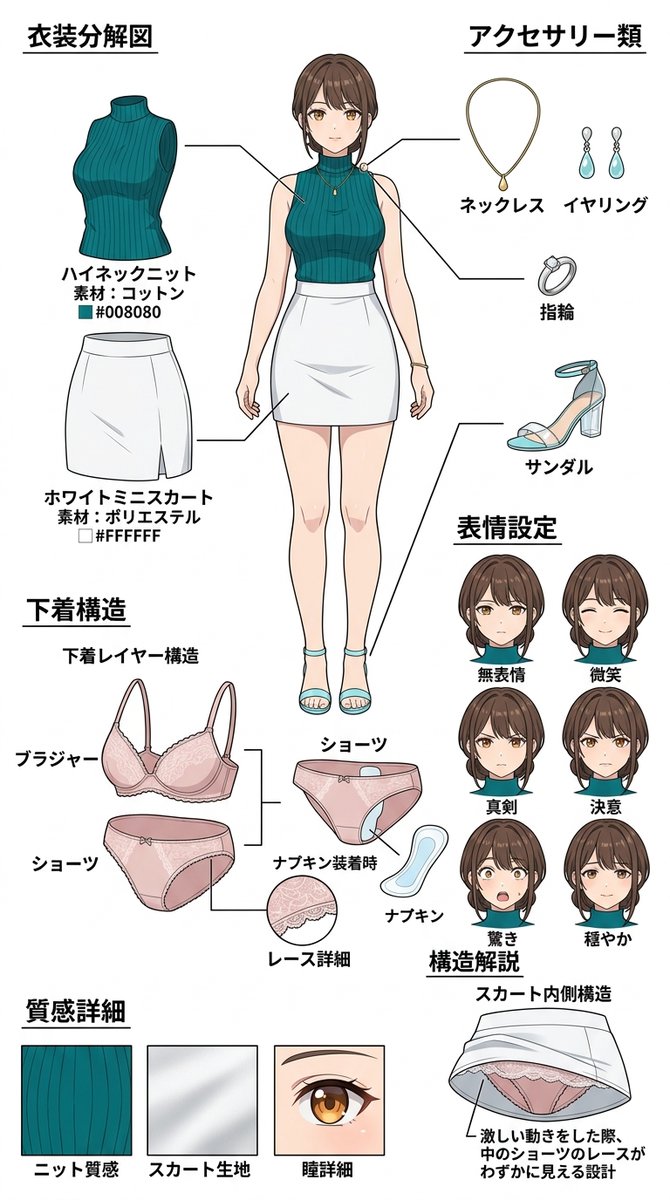 illust_gallery's tweet photo. イラストの裏側、公開します。
今朝の子の設定資料(衣装・小物・表情差分)。

まとめはこちらから
https://t.co/vGlitDjXSa

#AIイラスト #設定資料 #キャラクターデザイン #AIart

📖 彼女たちの日常ストーリーを毎日配信中(無料)
https://t.co/j9fnLOfoon https://t.co/8YmAzTvC80