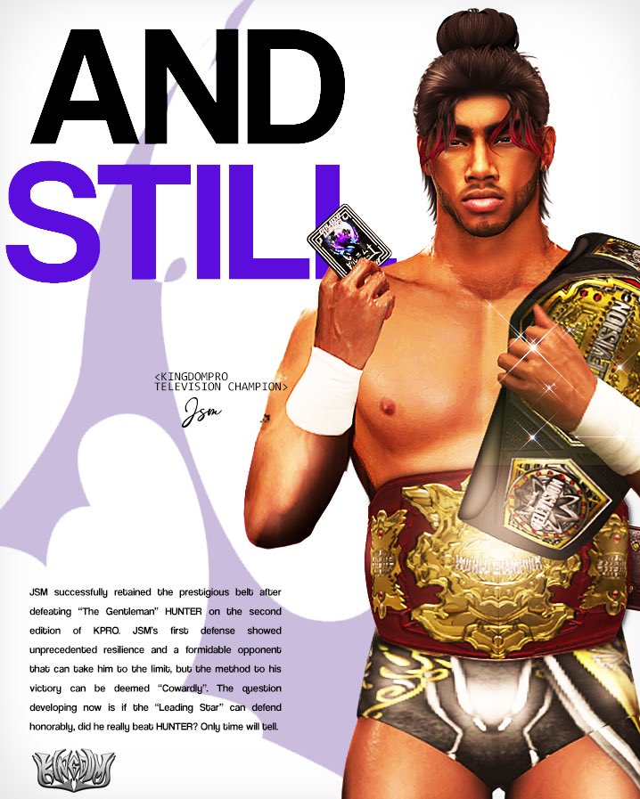 KingdomPro2K_'s tweet photo. What an awkward victory…

#ANDSTILL KPRO TELEVISION CHAMPION!!

JSM

#WWE2K #CAW #KINGDOMPRO https://t.co/Qe3tVT4tzX
