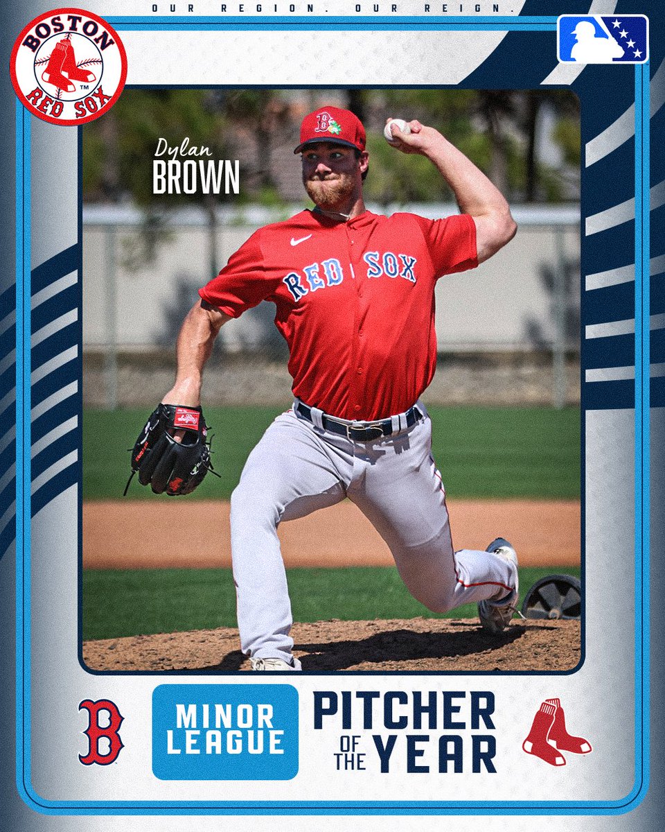 ODUBaseball's tweet photo. 𝑨 𝑴𝒐𝒏𝒂𝒓𝒄𝒉 𝒎𝒂𝒌𝒊𝒏𝒈 𝒉𝒊𝒔 𝒎𝒂𝒓𝒌 ⚾️🏆
We also want to give a shoutout to alumni Dylan Brown on being named @RedSoxPlayerDev 2026 Minor League Pitcher of the Year 👊
#ODUSports | #ReignOn | #Monarchs https://t.co/L5NQmLXgpq