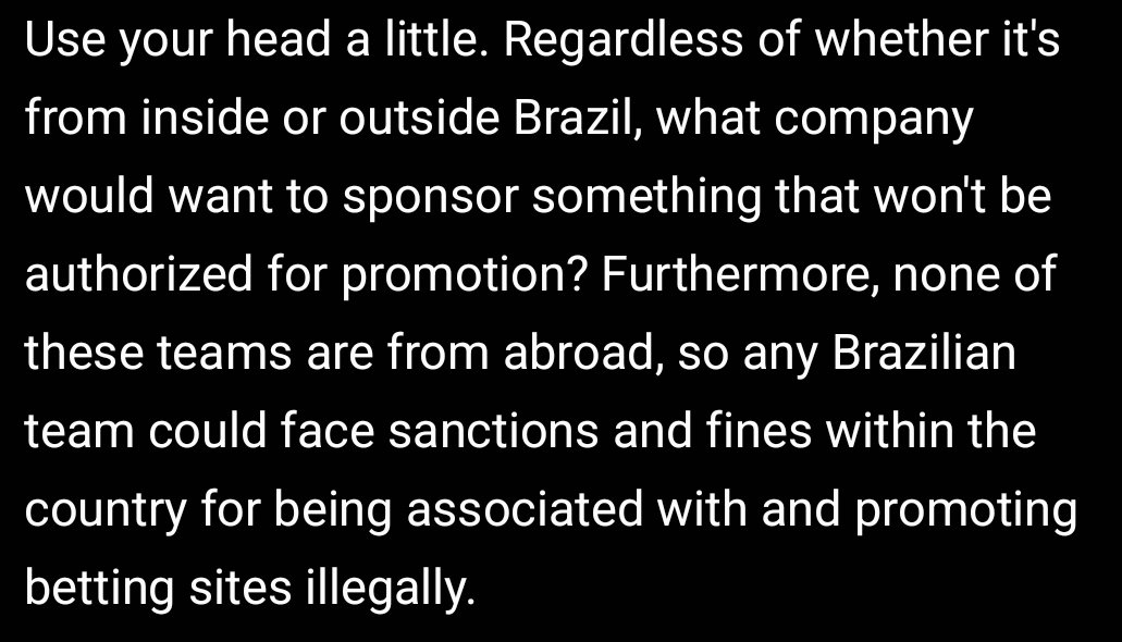 Neskalvo's tweet photo. @omeujp @NartOutHere In other words, nothing might happen outside the country, but their headquarters in Brazil will have to deal with the mess. https://t.co/VqBr8RojSy