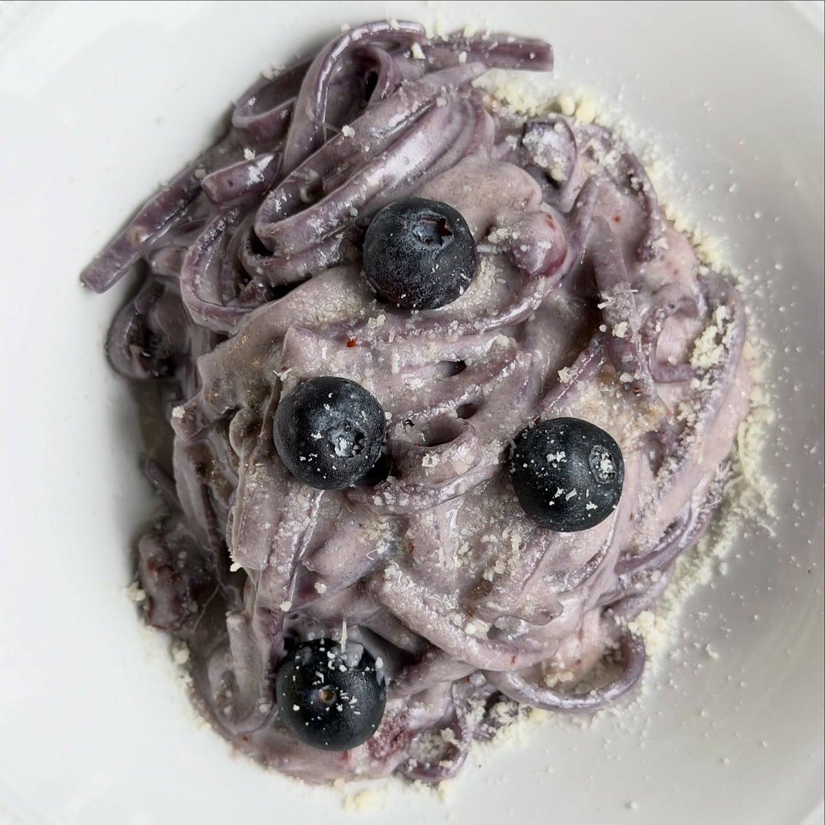 ReynaGeetercm's tweet photo. Blueberry fettuccine with Taleggio and Fontina cheese. Intense, rich and lingering—a first course for lovers of bold flavors. Seafood, meat, vegetarian dishes and Roman pizza await you at our beautiful venue. Open daily for lunch and dinner. https://t.co/ERpoxvE7Fu