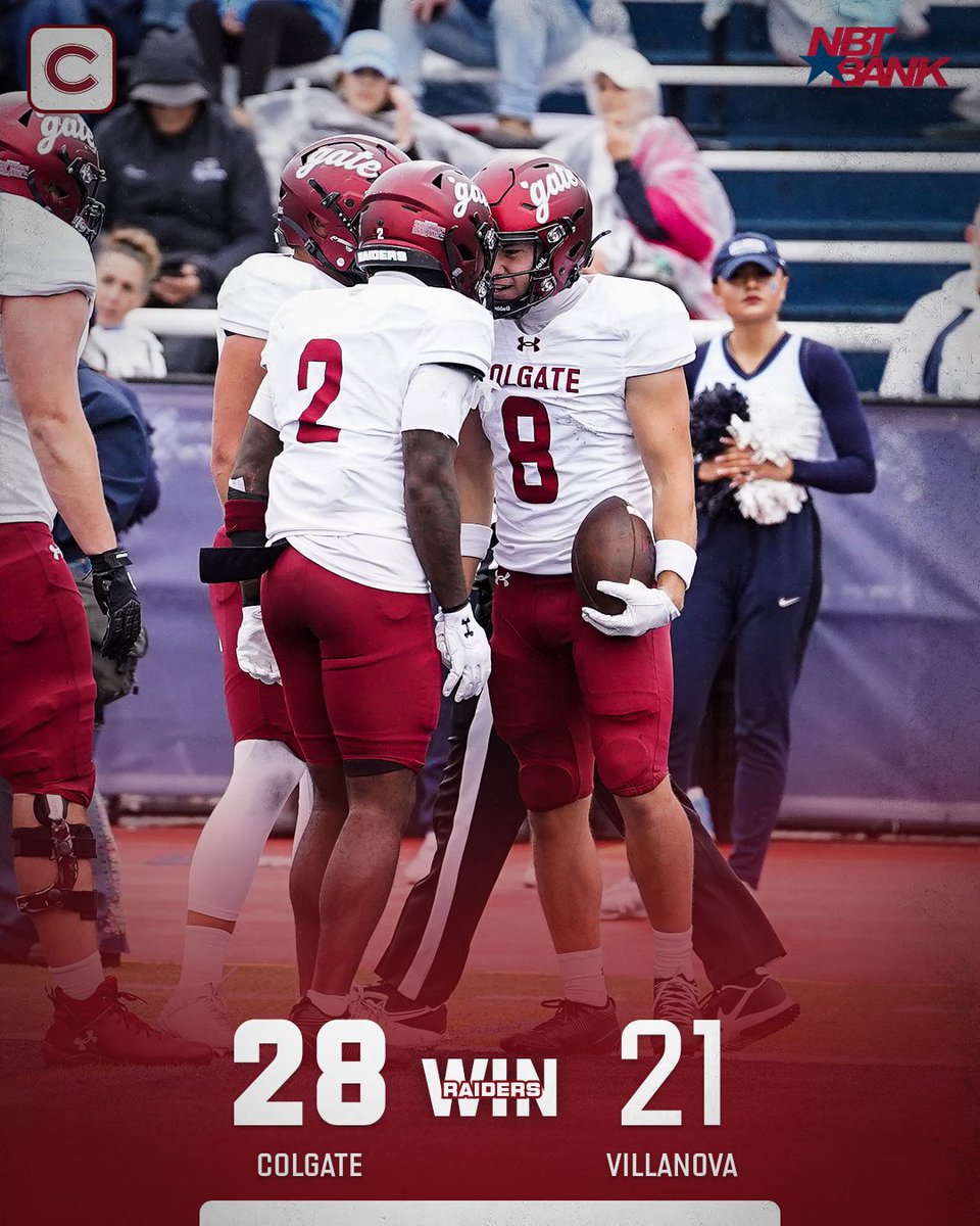 ColgateFB's tweet photo. 𝐕ictory ✊

#GoGate | #DrawTheLine https://t.co/MSa3dqXOlk