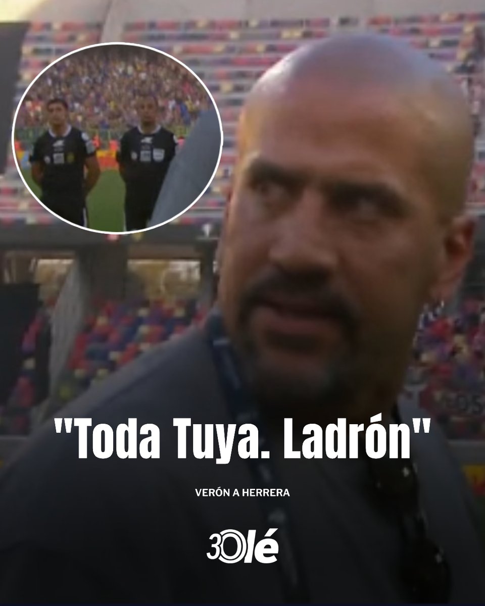 DiarioOle's tweet photo. 🗣️‼️ VERÓN A HERRERA: "TODA TUYA, LADRÓN"
La Brujita se fue contra el árbitro sobre el final del partido, luego de las piñas que se desataron en el cierre de la final https://t.co/iYpABeZlFA