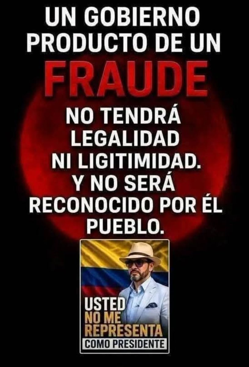SergioAndresBu3's tweet photo. De la misma forma que IMPONEN mediante #ÉL MEGA #FraudeElectoral #ElGranFraudeElectoral a #Papucho 🧚🏻♂️🤢🤮 #PapuchoElBreve 🕵🏻♂️ #LavadoDeActivos 👨🏻⚖️ #PapuchoNoEsPresidente y NUNCA SERÁ RECONOCIDO por el Pueblo #Colombiano 🐑🇨🇴 #14deOctubre #ParoNacional #AbelardoPresidenteIlegítimo https://t.co/SyPyoYLy6v