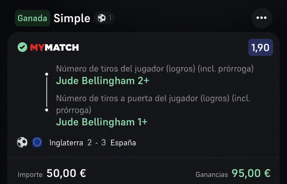 Al_FunnyBets_'s tweet photo. NOS QUERÍAN CERRAR EL POZO Y HEMOS ACABADO ENCONTRANDO PETRÓLEO EN EL PRIMER DÍA. 🛢️💰

✅ PICK BELLINGHAM
✅ FUNBET CROACIA + ESPAÑA
❌ Se nos va el porro, no todos los pozos tienen petróleo

Sumamos 2,29 uds en el día 1😋

𝗘𝗟 𝗝𝗘𝗤𝗨𝗘 𝗛𝗔 𝗟𝗟𝗘𝗚𝗔𝗗𝗢 💸💸 https://t.co/DjQj2QmSLN