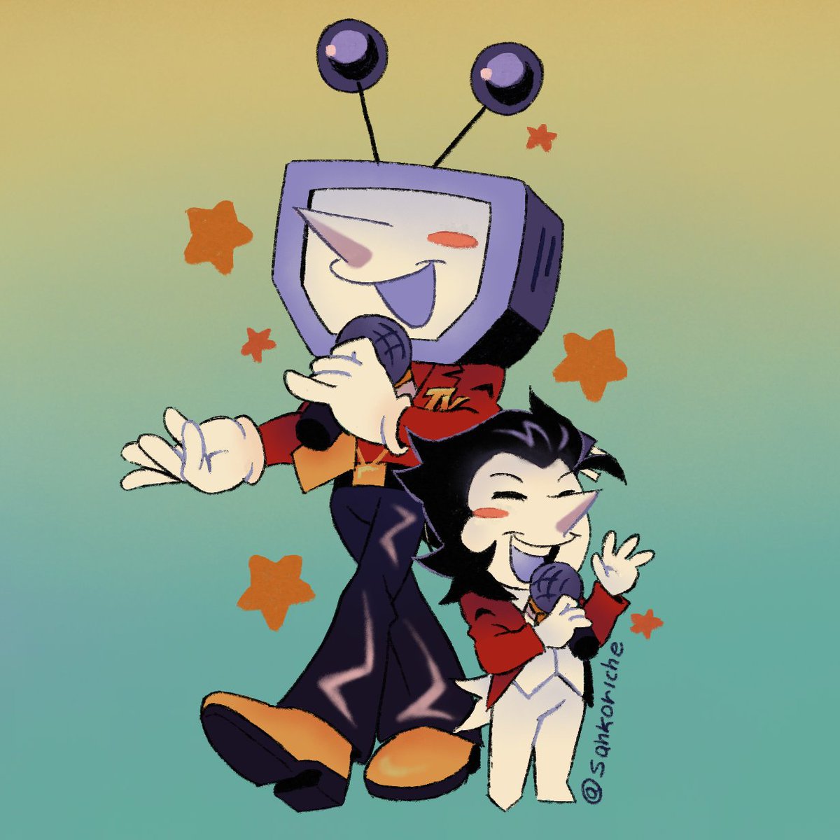 sankoric's tweet photo. more spamtenna <3

#spamtenna #deltarunefanart #spamton #tenna https://t.co/rajMdF65c0