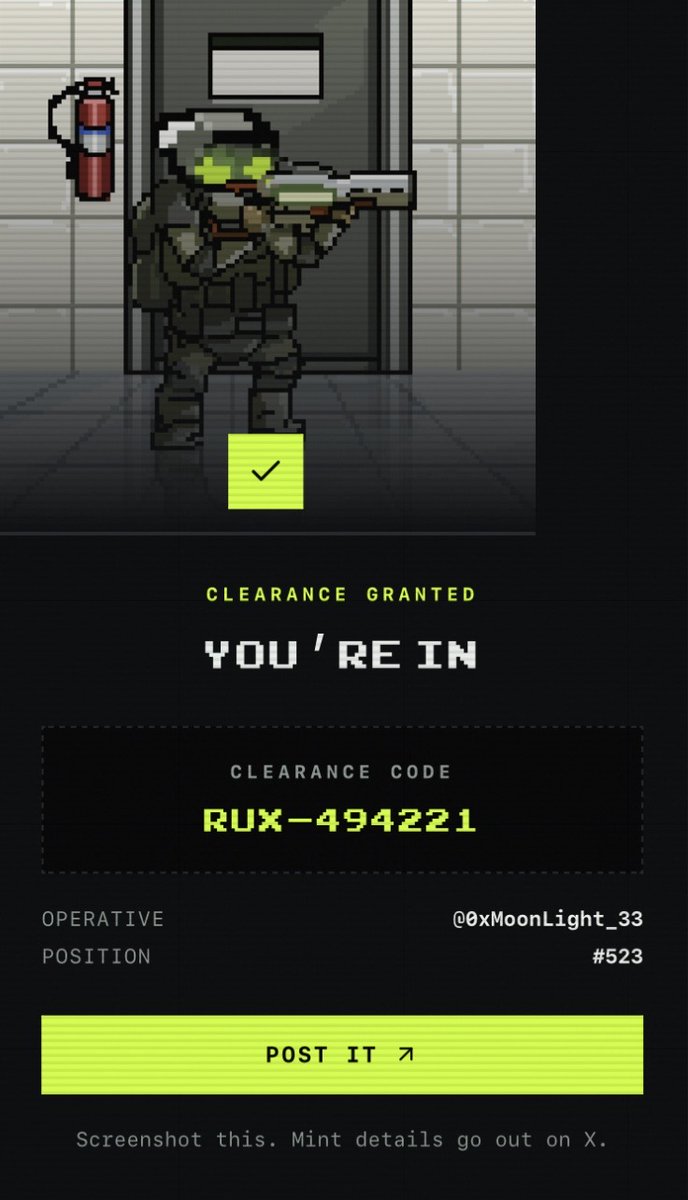 0xMoonLight_33's tweet photo. Cleared for @ruxxellsHQ https://t.co/oH4pcJbbm2