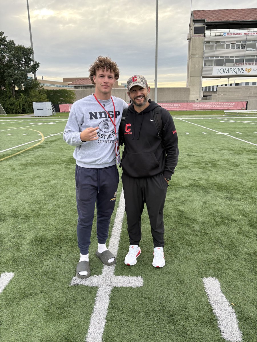 TM3murph7's tweet photo. Blessed to be able to make it up to Ithaca today for a Game Day Visit at @BigRed_Football. I want to thank all the coaches and staff who made this possible, I had a great time the campus and facilities were wonderful. 
@Coach_Hatcher20 @DanSwanstrom @TreyFlowers_ @M_E_Miller https://t.co/dE4xFHNdT1