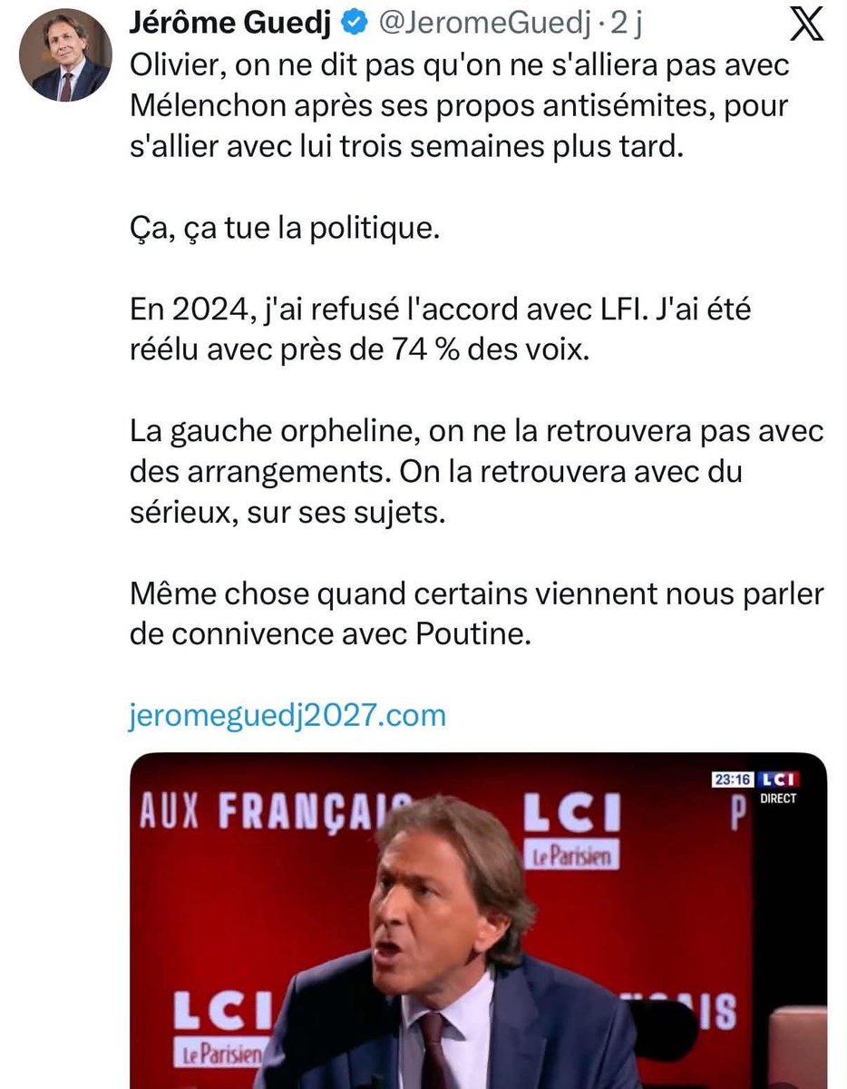HellaKribi's tweet photo. @JeromeGuedj tes mensonges et tes manipulations sur les plateaux télé, ça suffit !

La verité, la voilà ⤵️ https://t.co/O0WMitNZth