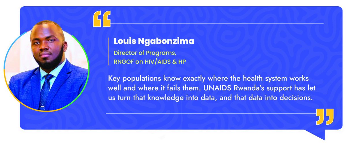 Loui_Ngabonzima's tweet photo. #Rwanda has built one of the strongest #HIV responses on the continent and globe at large. 

Sustaining it, however, especially as external funding shifts, means putting those most at tisk, living with and affected at the centre of the response and ensuring they lead the way. They should be the architects of the response, not its beneficiaries, and this is demonstrated in #practice, not in #papers.

With support from @UNAIDSRwanda, we at @RwandaNGOForum have been working to bring this to life. Communities themselves document their experiences of availability, accessibility, acceptability, and quality of services. Those findings then go back to decision-makers as data/insights they cannot ignore.

Special thanks to @UNAIDSRwanda for backing community-led monitoring. The work continues, and it belongs to the communities who make it possible.#LetCommunityLead #HealthEquity #NothingAboutUsWithoutUs #GenderEquality #AnythingForUsWithoutUsIsAgainstUs 
@UNAIDS @RichardAmenyah @AndrewGasoziNtw @Knooliet @RwandaHealth @RBCRwanda @RwandaGender @GlobalFund @UNFPARwanda @WHORwanda @unwomenrwanda @unicefrw @expertisefrance @GFAN_Africa @rrpplus @uphls @ABASIRWA2 @InterfaithRda @HDIRwanda @ImroRwanda @Sfrwanda1
