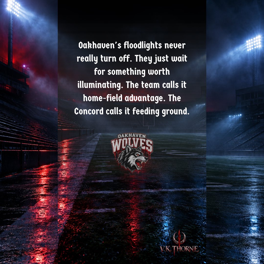 VKThorne's tweet photo. Oakhaven's floodlights never really turn off.
They just wait for something worth illuminating. 👀
Would you want your name in the Concord's ledger?
#NocturnalGridiron #VKThorne #BookTok #ParanormalRomance #DarkFantasy #Bookstagram https://t.co/bvxCmbloiC