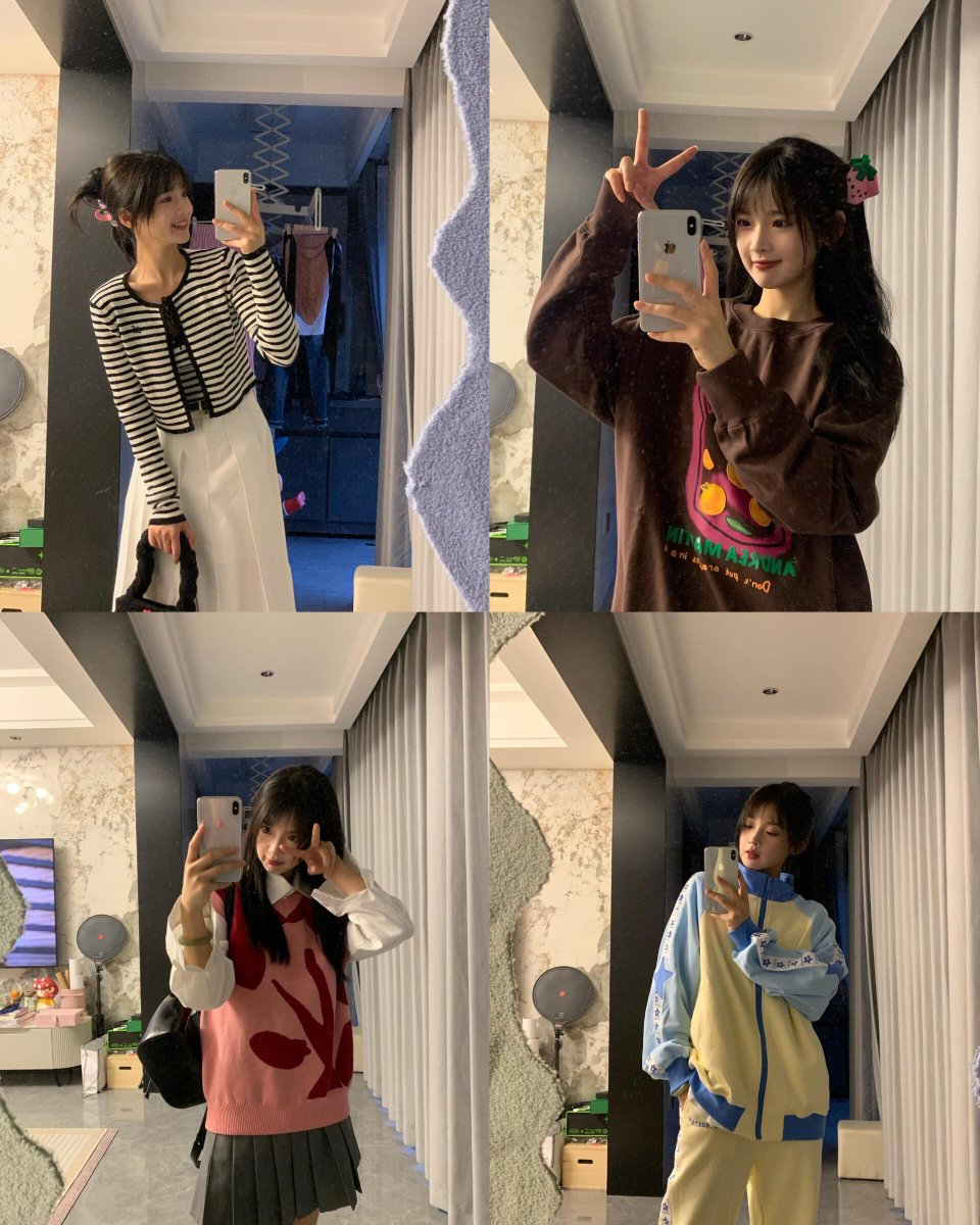Miaoyid's tweet photo. OOTD check! I couldn’t decide which one I liked the most, so maybe you can help me choose. Which look is your favorite, or do I somehow pull off all of them? https://t.co/JJvL1HdhmR