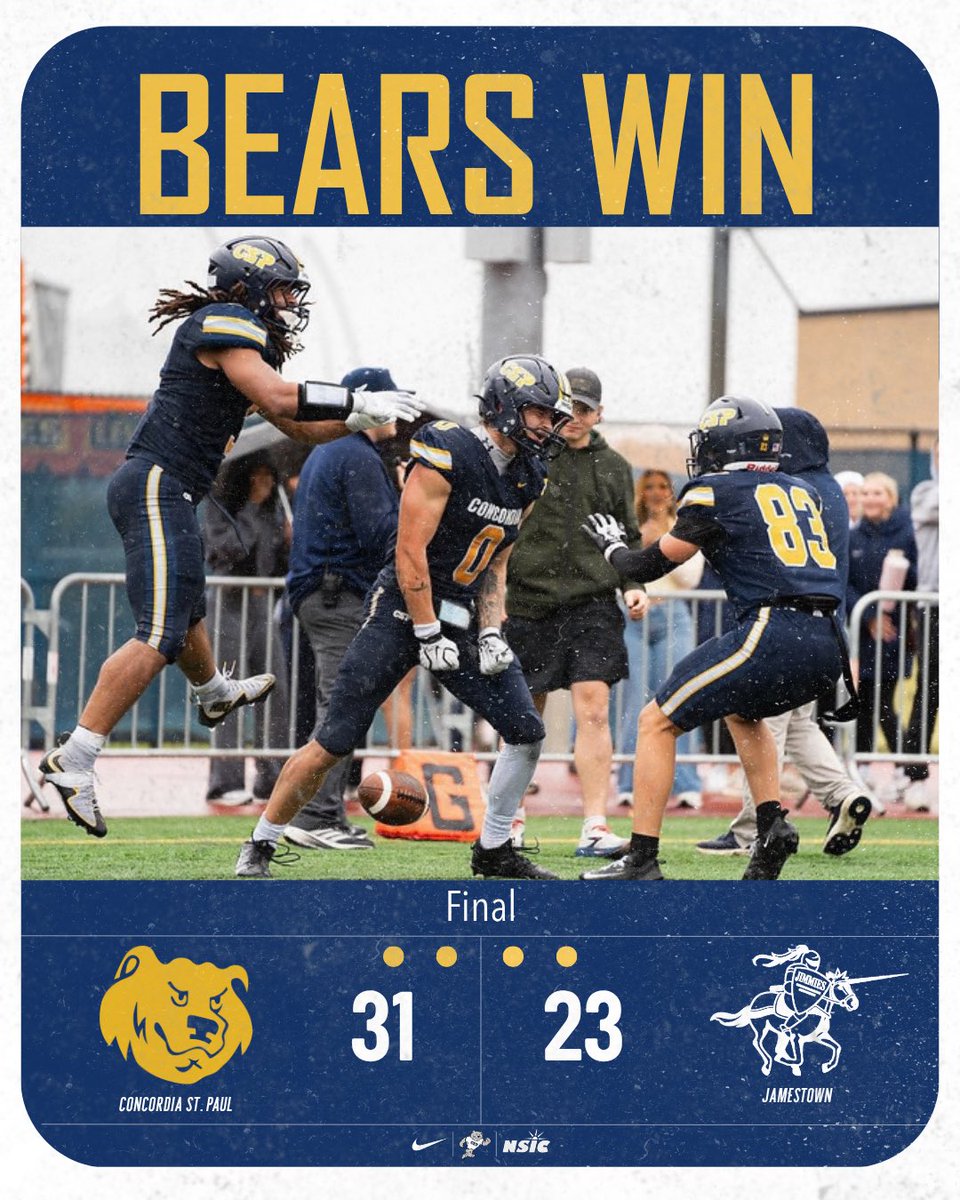 CSPBearsFB's tweet photo. The Bears take the win against Jamestown!

#GB4L #cspfb https://t.co/WC7yMjEg53