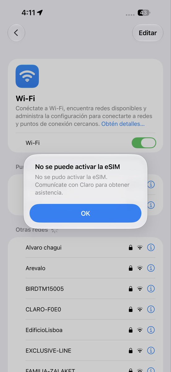WenDpp's tweet photo. Desde las 12Medio di hice la solicitud de e sim por la app 
Es la hora y no se activa, en la tienda mall plaza Buenavista de Barranquilla dijeron que hay un daño pero no existe hora de activación 
Entonces me toca hacer cambio de proveedor y ya ??? @ClaroColombia cero solución https://t.co/MYE69D8Jpz