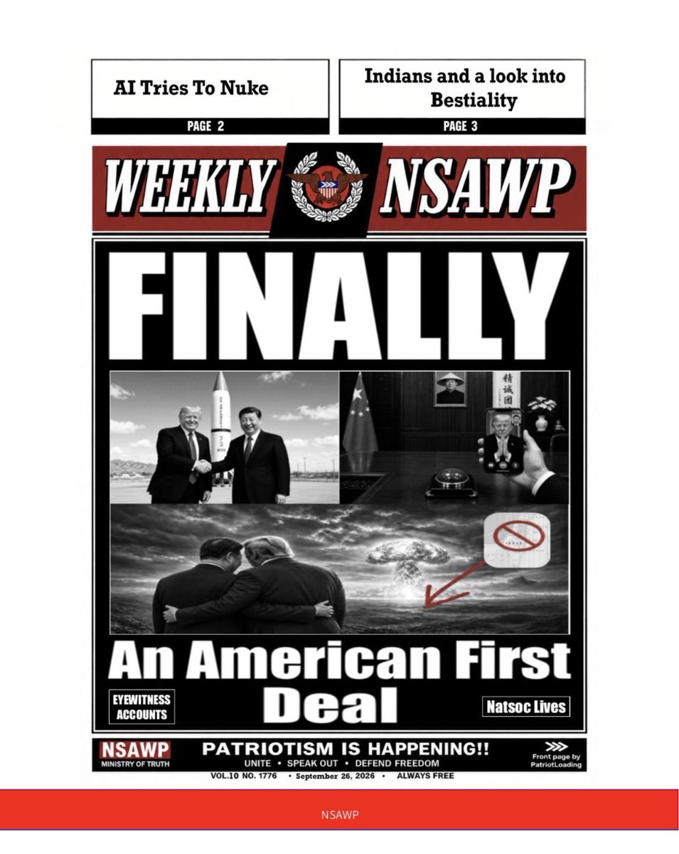 NSAWP_'s tweet photo. NSAWP Weekly Newsletter Vol. 10
09/26/26 https://t.co/43gu54I1Hg