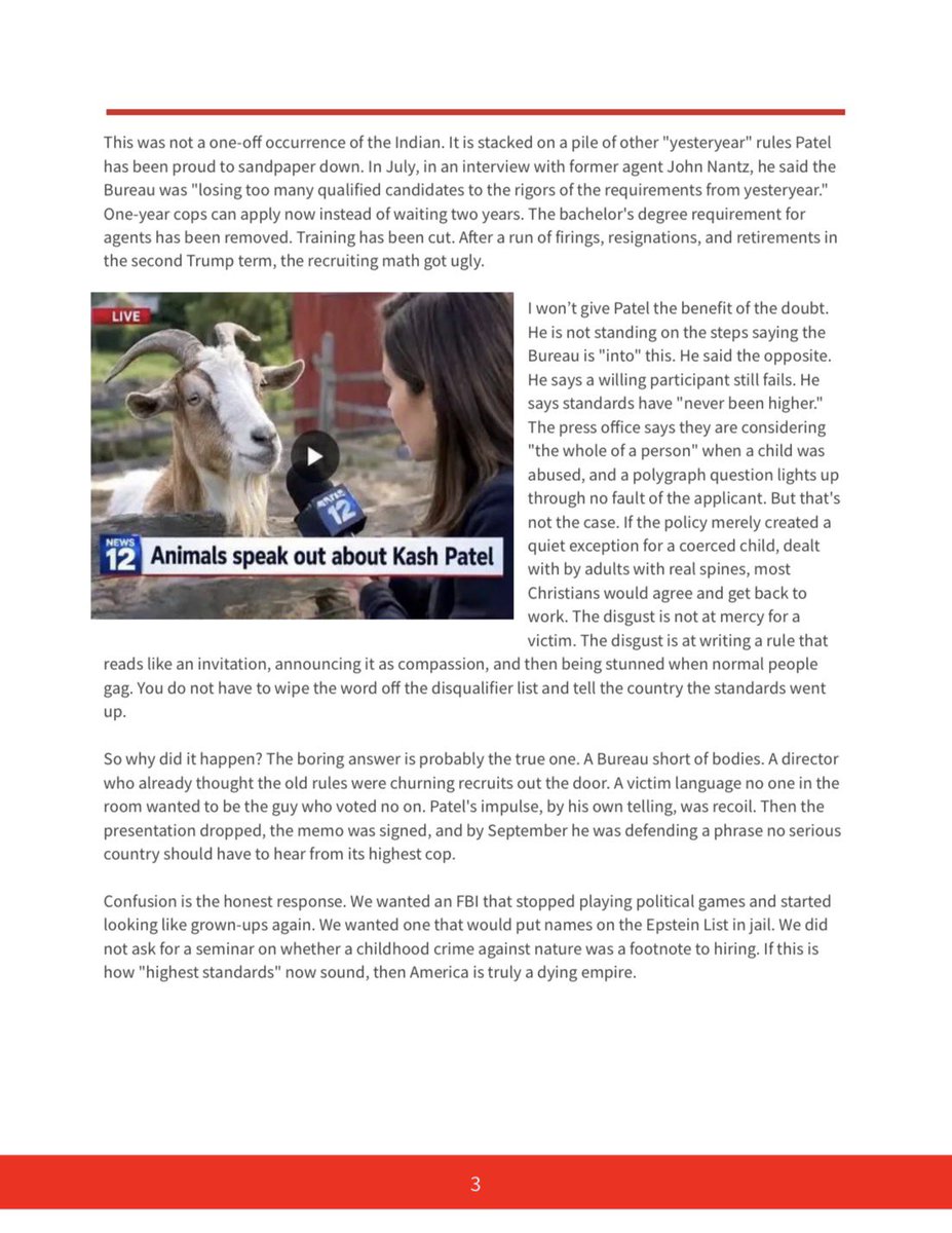 NSAWP_'s tweet photo. KASH PATEL, THE FBI, &amp; BESTIALITY https://t.co/WFaS7nLFO1