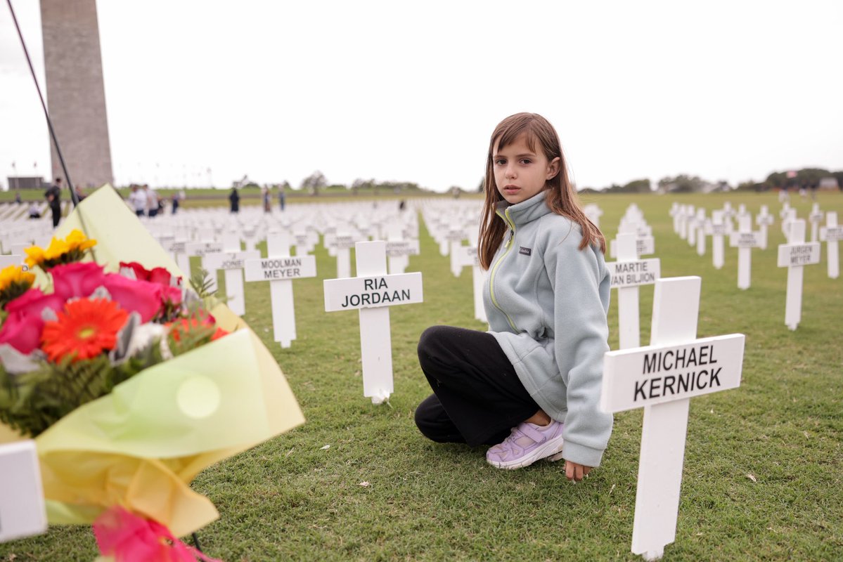 ErnstRoets's tweet photo. President Trump was right. The media has been lying to you.

This weekend, Afrikaners and friends planted 3,000 white crosses in front of the Washington Monument, displaying the names of people murdered during farm attacks in South Africa. Many of these killings included horrific torture and in many cases political motives were obvious.

For decades, our attempts to raise awareness were met with deafening silence... until President Trump spoke out.

When he did so, he was viciously attacked and called a liar. When we campaign against this ongoing crisis, we are told that WE are the problem.

We are grateful for the support we have received from the United States Government.

We have a right to live and prosper in South Africa, because this is our home. 

We have a right to be free.
