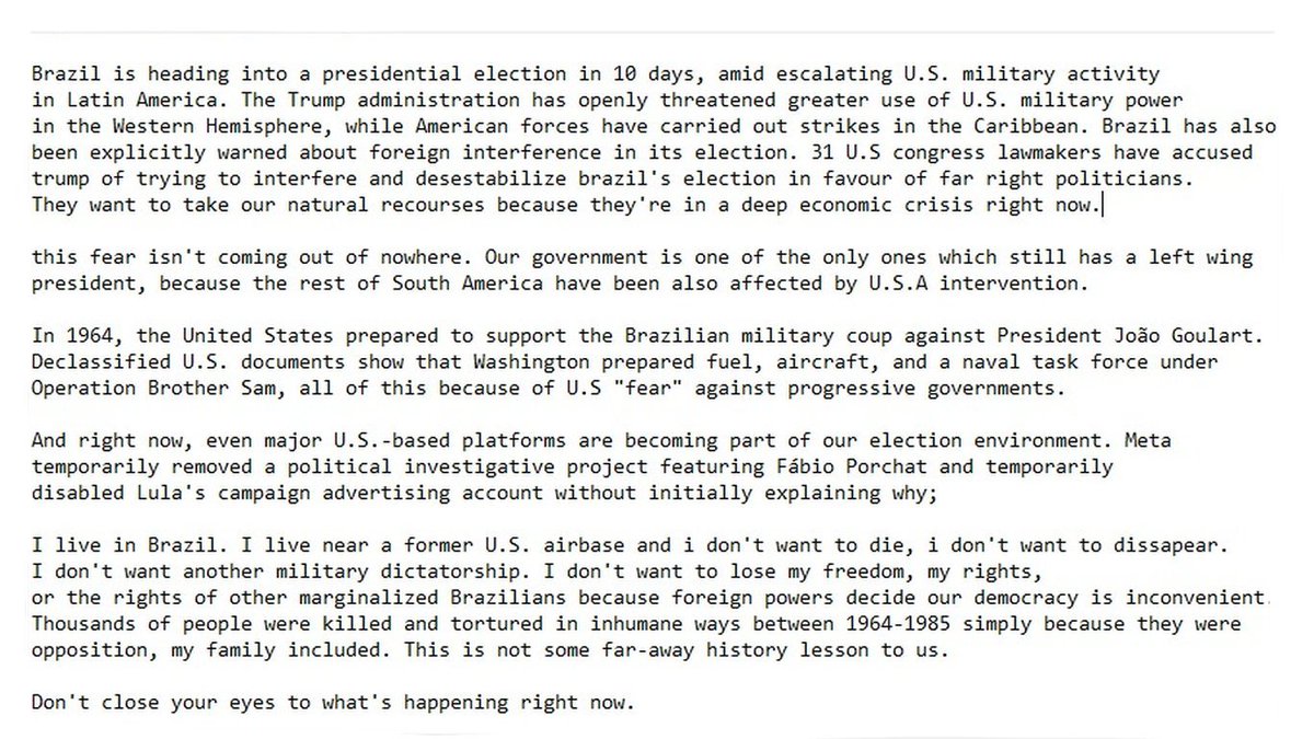 LunarisMika's tweet photo. Hey everyone, it's been a while 💓

As some may know, my country is now dealing with fears of another military coup/intervention by the US.

Trump is investing in narratives that dehumanize and facilitate an attack on my country. I ask that you speak out and spread the word.

ty. https://t.co/2qEOtBy6V0