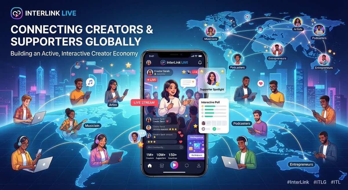 NegesaD7474's tweet photo. 139. ✅ InterLink Live can connect creators with supporters through multiple digital features.

140. ✅ These features can make communities more active and interactive.

141. ✅ The broader goal is a global creator-focused economy.

#InterLink #ITLG #ITL https://t.co/xpLpY83ZC0