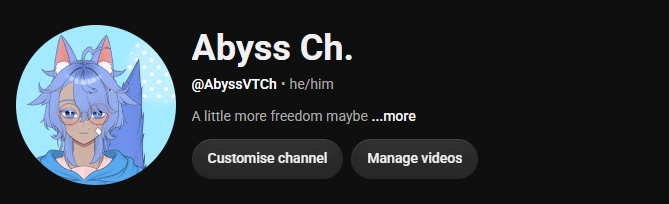 TheAbyssCh's tweet photo. Gonna give Vtubing another shot, hoping to record my debut soon too https://t.co/VT3eghZiIv