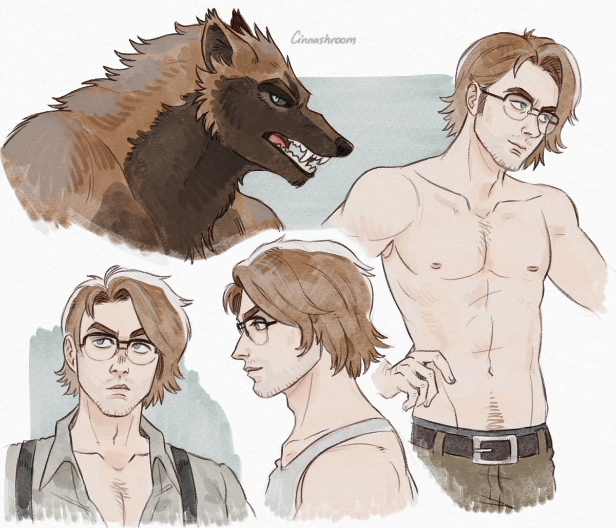 CinnaShroom's tweet photo. I got a werewolf OC too while I am working on more Rat art. You know cause... I mean look at him https://t.co/fN79RrUbo9
