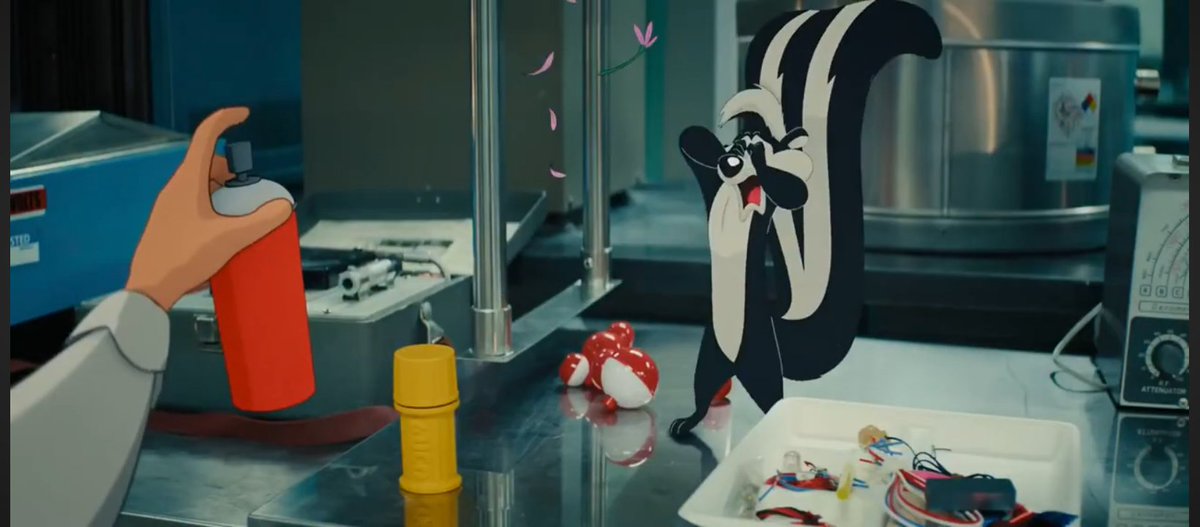 TopicsThe's tweet photo. In 1996, we have Pepe Le Pew kissing Granny, and in 2026, Pepe getting sprayed in the face by Granny. https://t.co/usUk44sDI1