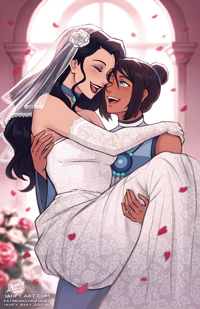 heartofkorra's tweet photo. Korra and Asami's wedding 

beautiful art by @iah_fy https://t.co/qq8C8jnQZS