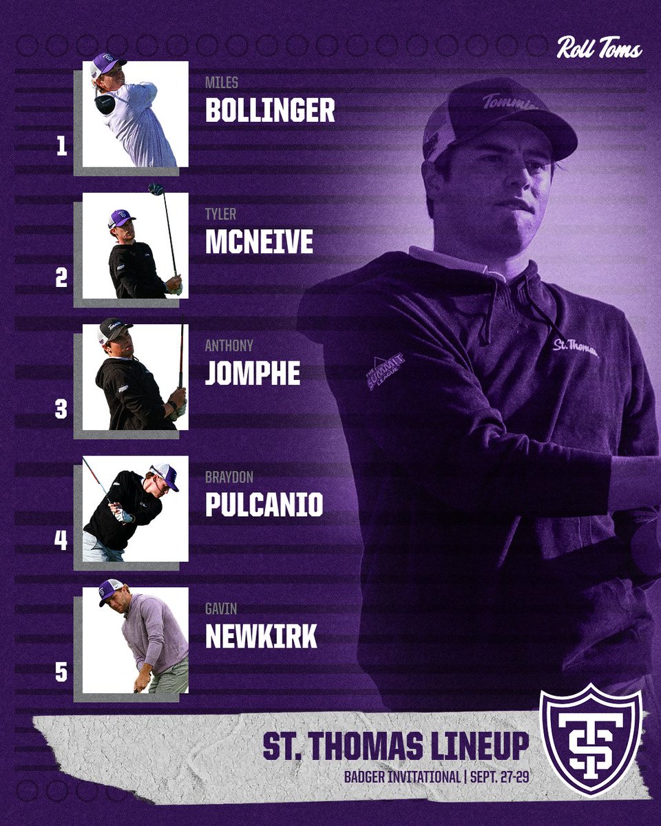 TommieMGolf's tweet photo. Crossing the border🧀

🏆 Badger Invitational 
📅 Sept. 27-29 
⛳️ U. of Wisconsin Golf Course
📍 Madison, Wis. 
📊 https://t.co/Sn2XNq1UdF 

🏆 Goat Hill Championship
📅 Sept. 27-28
⛳️ Pleasant View GCS
📊 https://t.co/51o1eYGlB1 

#RollToms https://t.co/YcELjsa2ca