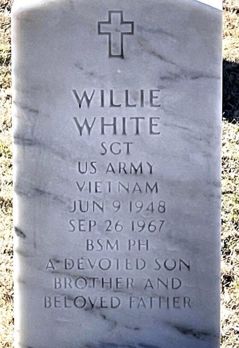KoreyG80's tweet photo. Exceptional South Carolina Army Sergeant Willie “Will” White Gave All September 26, 1967 in Bien Hoa, South Vietnam. Remember Willie today. Bronze Star #American Hero🎖️🇺🇸 Forever 19
Will is at rest in Beaufort National Cemetery Beaufort, South Carolina https://t.co/ft1swKiT32