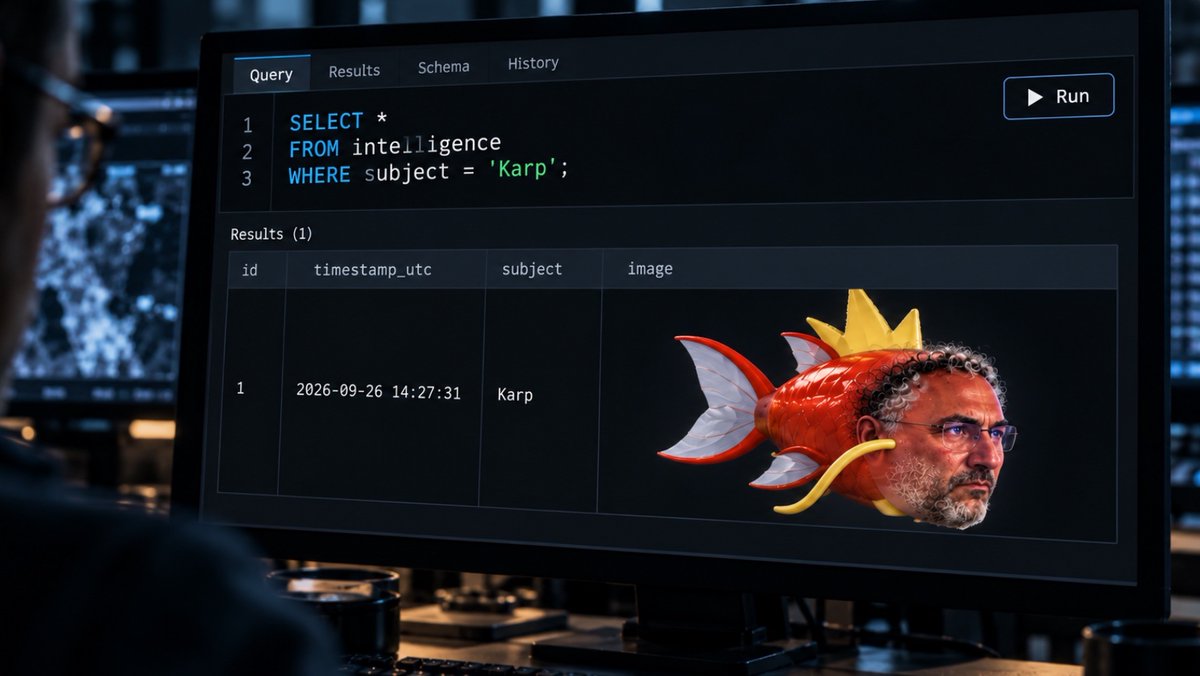 Magikarpalantir's tweet photo. Query the intelligence. https://t.co/32OLCVQ2sB