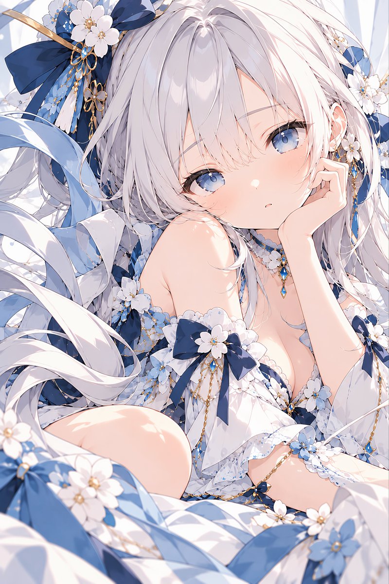 kiAI_stable's tweet photo. そういえば、すっかりローカル環境からChatGPTをイラスト生成の軸にして久しく

同じチャッピー軸の人も、いろいろ自分好みにカスタマイズしてると思うんだけど。 そういう人に聞きたい

【女の子】とだけ入れたら、どんな子が出てきますか？

ちなみにわたしはこのリボン塗れの銀髪の子が大体デフォルトで出てきます

癖が顔に出るの、めっちゃ気になる。 やってみた人は画像つけてリプか引用で教えて〜

#ChatGPT女の子チャレンジ