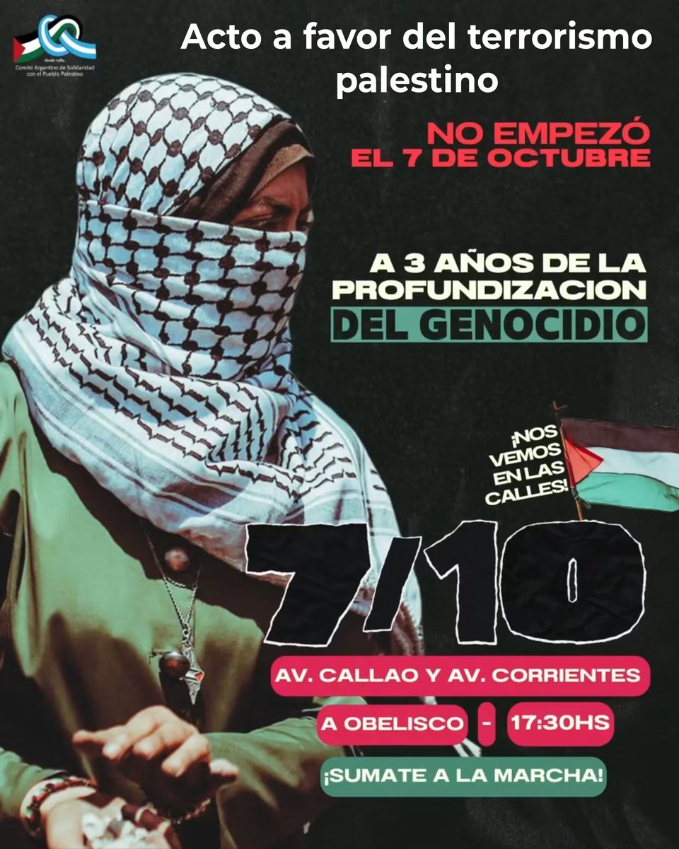 bienbohemio's tweet photo. A todos estos que promueven un acto a favor del terrorismo palestino justo en el aniversario de la mayor matanza de judíos en un solo día después del Holocausto, les reconozco que tienen razón, porque el terrorismo palestino e islámico no empezó el 7 de octubre del 2023. Pasen y vean todos los atentados que hicieron sin que a los paladines de los derechos humanos no se les mueva ni un pelo:

1860: En Hamadán, Persia —actual Irán—, una persecución antijudía incluyó mutilaciones.

1863: Una turba musulmana atacó a judíos en Hamadán, Persia, y causó 1 muerto. 

1866: Una turba musulmana atacó a la comunidad judía de Barforush —actual Babol—, Persia. Causó 18 muertos. 

1875: Una turba musulmana atacó a judíos en Demnat, Marruecos, y causó 20 muertos. 

1910, 30 de octubre: Una multitud musulmana de la familia Qavam, saqueó el barrio judío de Shiraz, Persia, y causó 12 muertos. 

1912, 17–19 de abril: Soldados marroquíes amotinados y saqueadores locales atacaron el barrio judío de Fez, Marruecos, y causaron 42 muertos judíos.

1920, 4–7 de abril: Amotinados árabes atacaron a judíos durante los disturbios de Nebi Musa, Jerusalén, entonces bajo administración británica, y causaron 5 muertos judíos.

1921, 1–7 de mayo: Multitudes árabes atacaron a judíos en Jaffa y localidades próximas, bajo administración británica, y causaron 47 muertos judíos.

1929, 24 de agosto: Amotinados árabes locales perpetraron la matanza de Hebrón, bajo mandato británico, y asesinaron a 67 judíos.

1929, 29 de agosto: Amotinados árabes atacaron a la comunidad judía de Safed, Palestina bajo mandato británico, y causaron entre 18 y 20 muertos judíos.

1934, 3 de agosto: Multitudes musulmanas atacaron a judíos en Constantina, Argelia francesa, y causaron 25 muertos judíos.

1938, 2 de octubre: Terroristas árabes de Abu Ibrahim al-Kabir atacaron el barrio de Kiryat Shmuel, en Tiberíades, Palestina bajo mandato británico, y causaron 19 muertos judíos, incluidos 11 niños.

1941, 1 de junio: Turbas iraquíes, con participación de integrantes de las fuerzas de seguridad, perpetraron el Farhud en Bagdad, Irak, y causaron entre 180 muertos judíos.

1945, noviembre: Amotinados musulmanes libios atacaron a comunidades judías de Trípoli y otras localidades de Tripolitania, Libia, y causaron al menos 140 muertos judíos.

1947, 2–4 de diciembre: Amotinados árabes, con participación de miembros de las fuerzas locales del Protectorado, atacaron a la comunidad judía de Adén, entonces bajo dominio británico, y causaron 82 muertos judíos.

1947, 30 de diciembre: Amotinados árabes asesinaron a 39 trabajadores judíos en la refinería de Haifa.

1948, 13 de abril: Irregulares árabes palestinos emboscaron el convoy médico de Hadassah, en Sheikh Jarrah, Jerusalén, y causaron 79 muertos.

1948, 7 de junio: Amotinados musulmanes marroquíes atacaron a las comunidades judías de Oujda y Jerada, Marruecos, y causaron entre 47 muertos.

1954, 17 de marzo: Infiltrados árabes atacaron un autobús en Maale Akrabim, desierto del Néguev, Israel, y causaron 12 muertos.

1956, 11 de abril: Fedayines palestinos atacaron una escuela en Kfar Jabad, Israel, y asesinaron a 6 personas: cinco alumnos y un docente.

1968, 26 de diciembre: Dos integrantes del Frente Popular para la Liberación de Palestina atacaron un avión de El Al en el aeropuerto de Atenas, Grecia, y causaron 1 muerto.

1969, 18 de febrero: Terroristas del Frente para la Liberación de Palestina atacaron un avión de El Al en el aeropuerto de Zúrich, y causaron 1 muerto.

1970, 21 de febrero: La OLP, hizo explotar el vuelo Swissair 330 cerca de Würenlingen, Suiza, y mató a sus 47 pasajeros.

1970, 22 de mayo: El FPLP-Comando General atacó un autobús escolar cerca de Avivim, Israel, y causó 13 muertos.

1972, 30 de mayo: Tres integrantes del Ejército Rojo Japonés, en una operación conjunta con la OLP, atacaron el aeropuerto de Lod, Israel, y causaron 26 muertos, incluidos numerosos peregrinos puertorriqueños.

Sigue el hilo de atentados⬇️