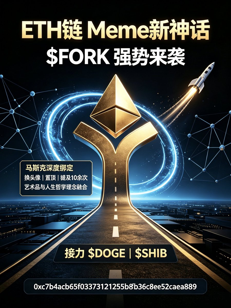 FORK_ONETH's tweet photo. ETH链即将诞生一个数十亿美元的meme,你认为是哪个？

1.$FORK   
马斯克亲自设计的岔路口艺术品+人生哲学理念，被提及10余次

0xc7b4acb65f03373121255b8fb36c8ee52caea889

2.$wildebeest  v神近期提及

0x57737ded3870e43fed7d80d31e0ced3d5fb0cccc https://t.co/KWgsERG319
