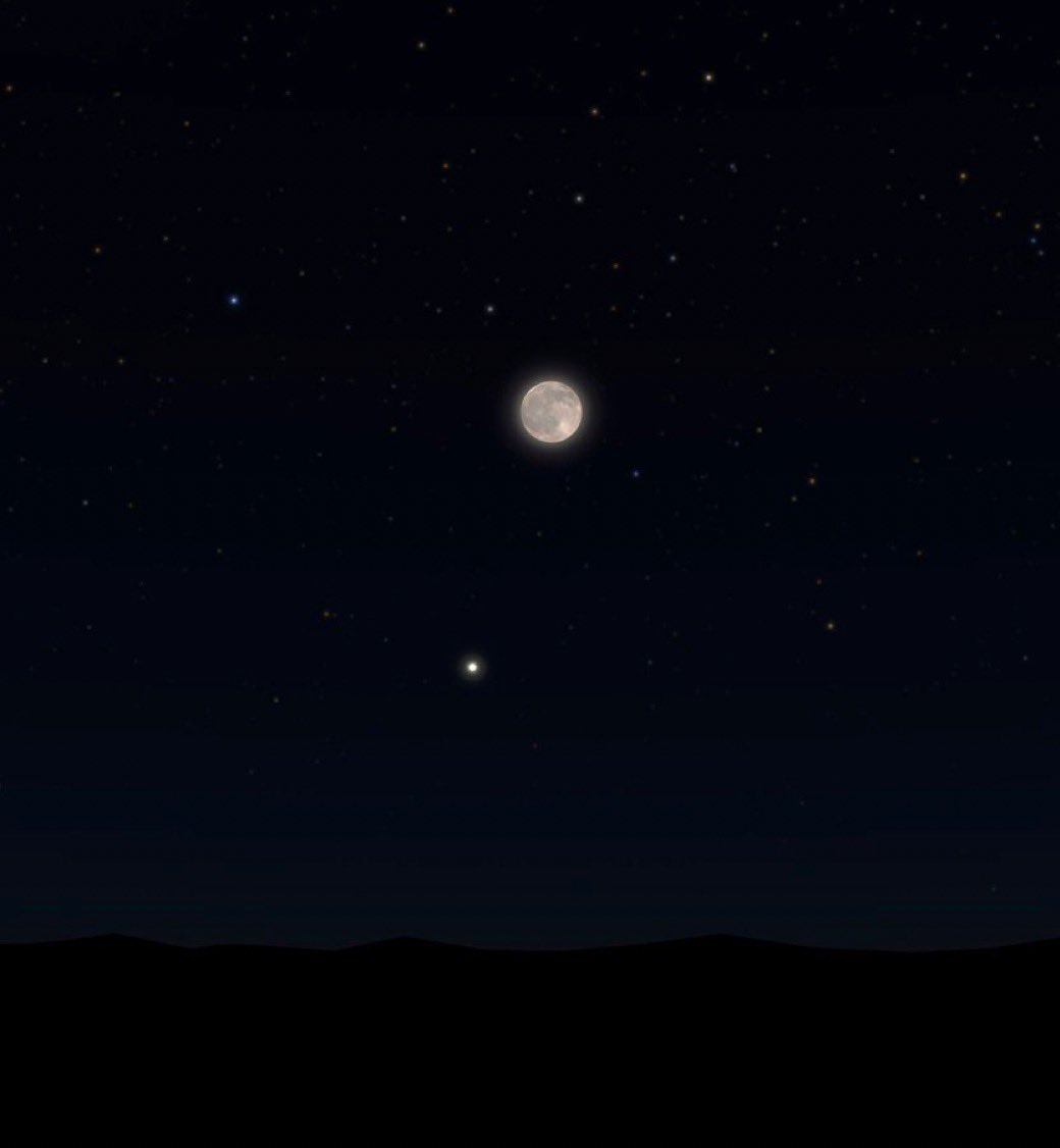 LeoAstral_'s tweet photo. La Luna Llena y Saturno esta noche en el cielo. ✨ https://t.co/LdRf3pIaKx