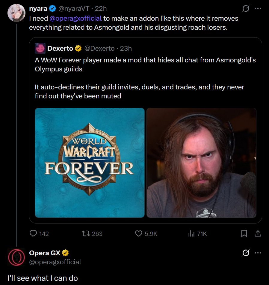 nyaraVT's tweet photo. All the roach losers are crashing out because Opera GX was being based and dared to reply to a trans person.. LOL https://t.co/52W5PkodnK
