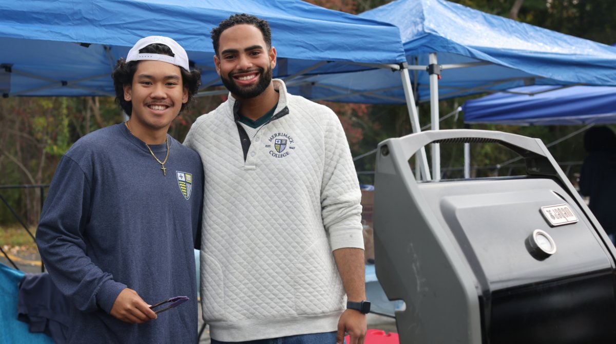 Merrimack's tweet photo. The weather didn’t stop the MC community from showing up, bringing the energy and making the most of Homecoming, Reunion and Alumni Weekend! https://t.co/ddN31VLJmK
