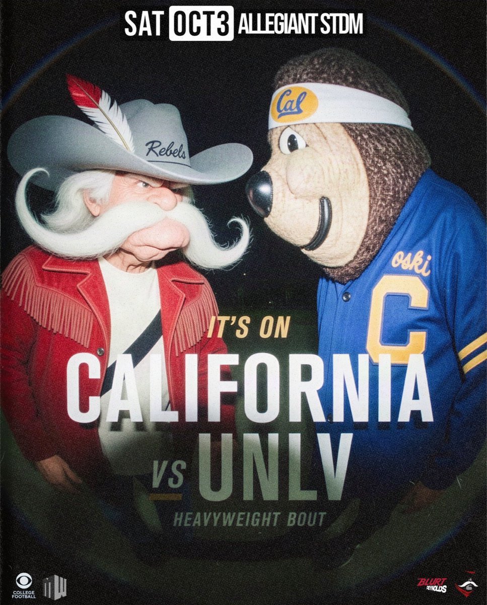 blurtversus's tweet photo. Cal hate week starts now! A battle of 2 teams sitting at 2-2. This ACC x MW matchup in Las Vegas looks to bring out all the action. 

California 🧸 vs 🎰 UNLV https://t.co/E91hgV2Y2u