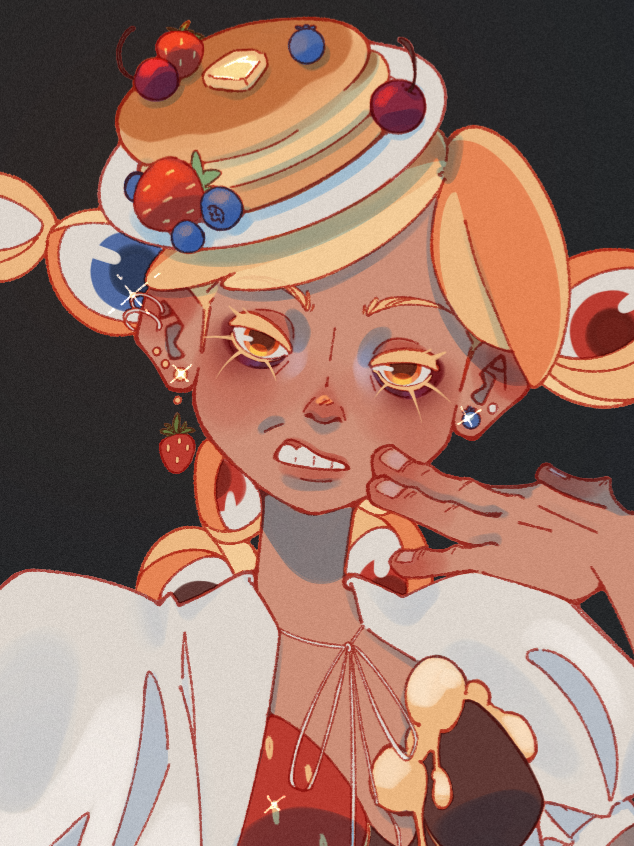 ulceris02's tweet photo. 【Adopt】Sweet Breakfast🥞༘⋆
She looks like the sweetest breakfast... until she opens her mouth. 

Price: $30+
Available on VGen!
Get it below! ↷
#adoptable #ocadopt #VGenShop https://t.co/53fpzQX5hQ