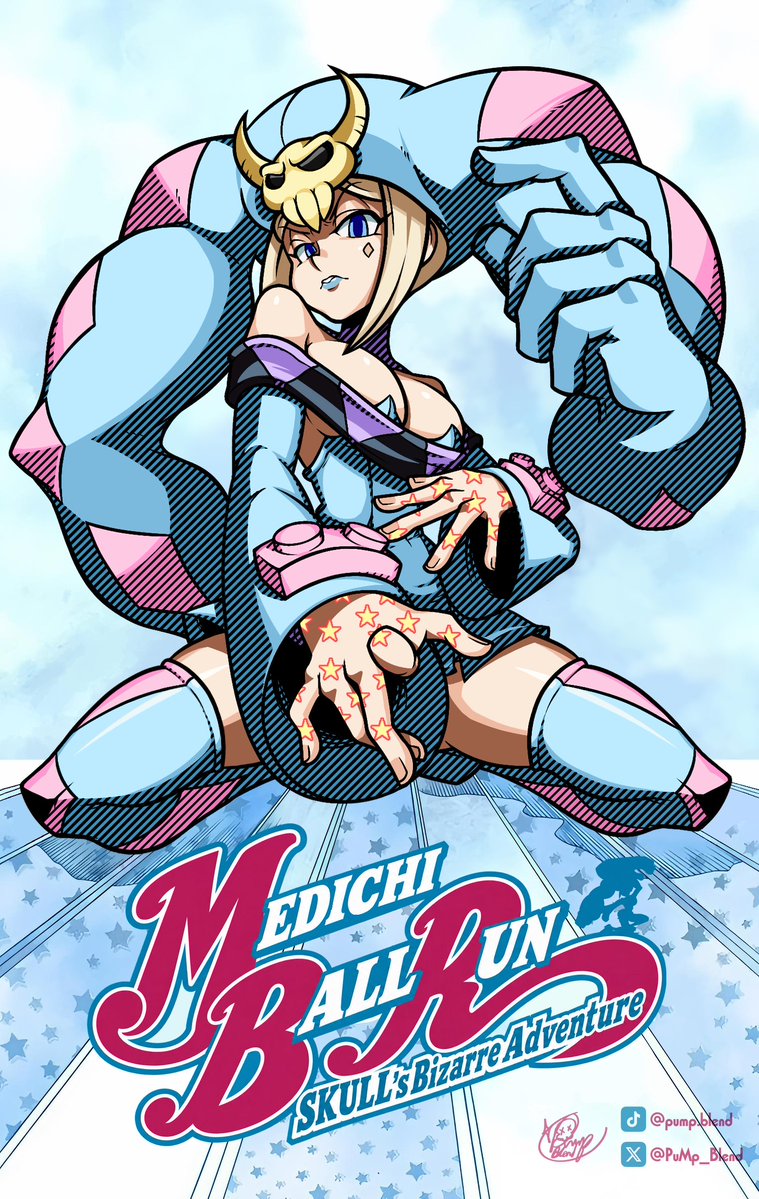 PuMp_Blend's tweet photo. Medichi Ball Run

#SkullgirlsArtContest2026 #sbr #jjba #cerebella #art https://t.co/EL03lG6XkG