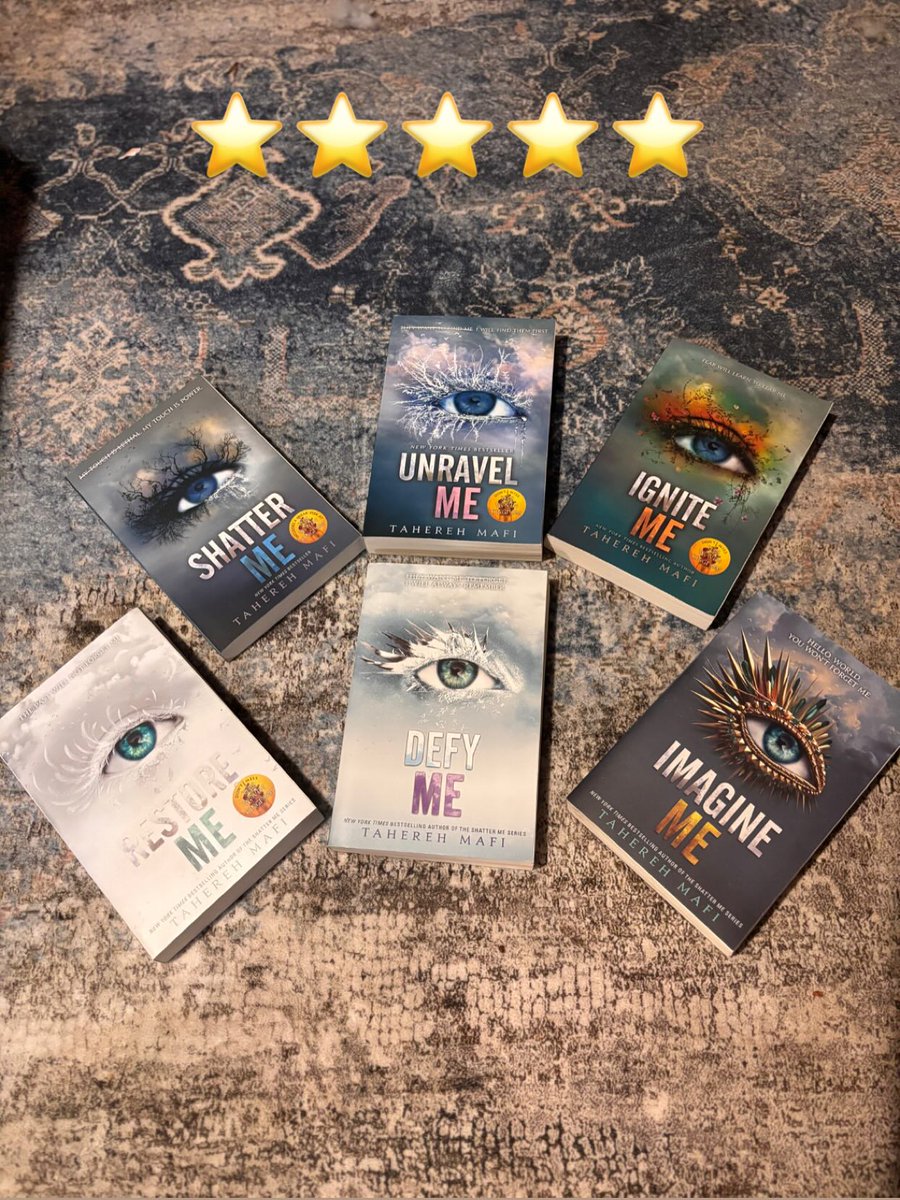DorisDuenke's tweet photo. These are some of my favorite book series that I own physically! I usually have multiple copies, but included just one per series for the photos. Can you tell which two are my favorites? What series do you recommend? Shatter Me by Tahereh Mafi — https://t.co/RMeabGnwmC