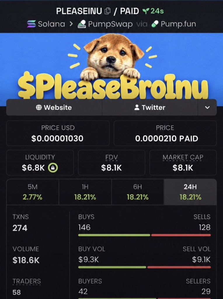 MR_Brett2's tweet photo. $PLEASEINU
Ca>>
4YHbtGNfwdr1H11rJbVeizeEVVJzFYYiX7qFWJ1WPoaS
#solanamemcoin #TradingAlpha https://t.co/HhX482cERA
