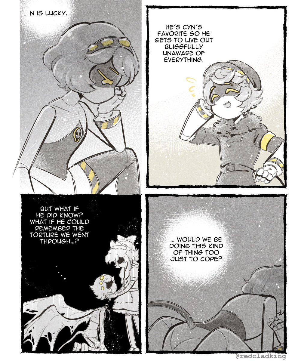 redcladking's tweet photo. I’m not just a goon slop artist, sometimes the goon slop gets ✨emotional✨ and ✨introspective✨. lol They all love each other the end of the day, things just get complicated when none of them can be honest with each other. 😭💔
#jcjackoff #murderdronesnsfw #oilrose https://t.co/05qzYcuAJs