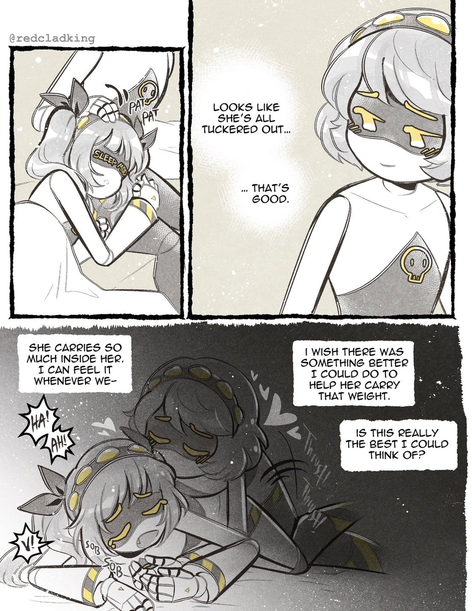 redcladking's tweet photo. I’m not just a goon slop artist, sometimes the goon slop gets ✨emotional✨ and ✨introspective✨. lol They all love each other the end of the day, things just get complicated when none of them can be honest with each other. 😭💔
#jcjackoff #murderdronesnsfw #oilrose https://t.co/05qzYcuAJs
