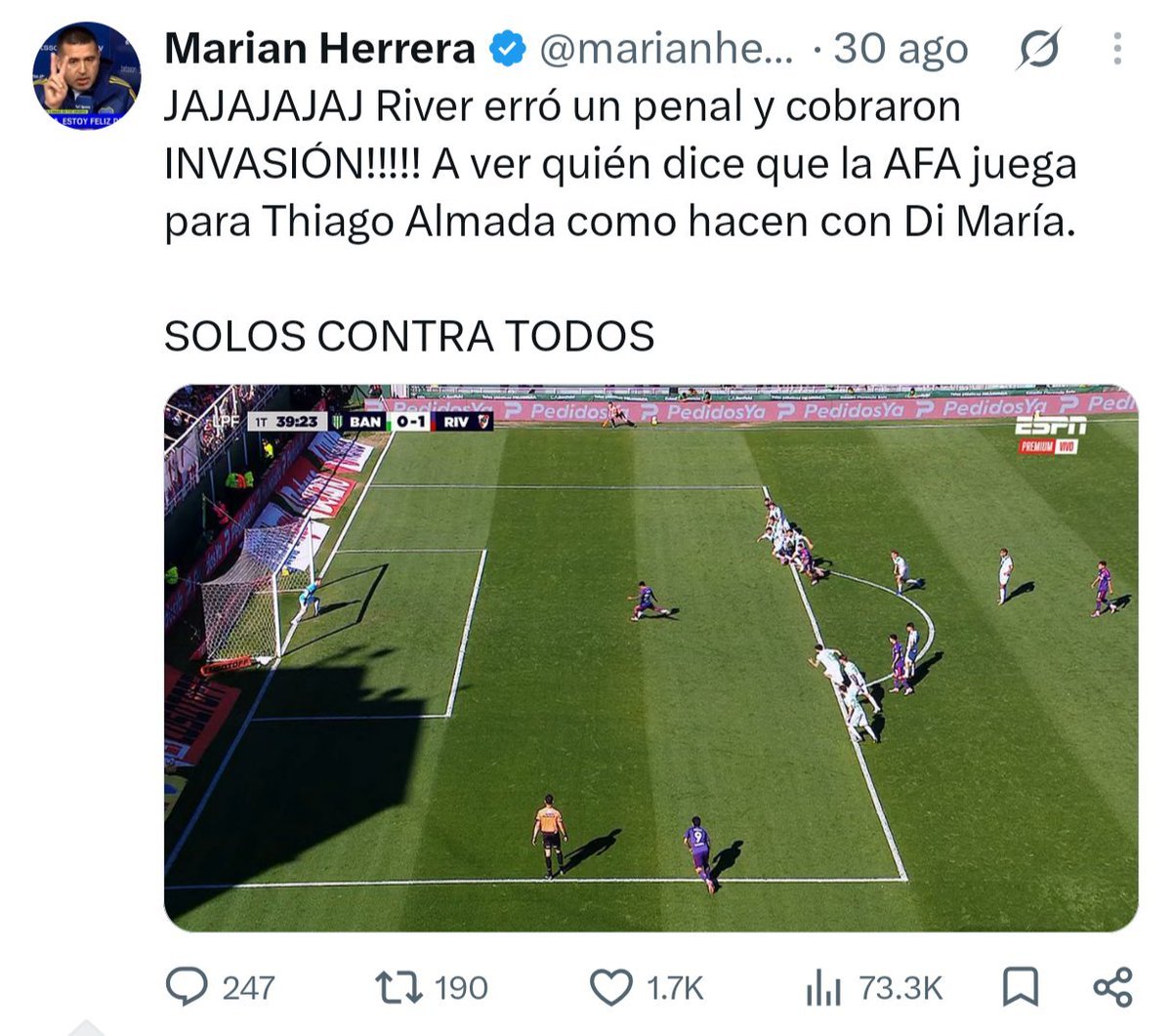 pablogallina's tweet photo. Acá que decías retardado ? https://t.co/f9VPr9LDSZ
