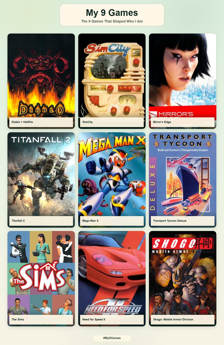 RavDesigns_'s tweet photo. My 9 games #My9Games https://t.co/2MNfNVNvhB